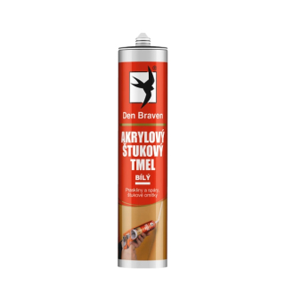 DEN BRAVEN akrylový štukový tmel biely 280ml - tesniaci škárovací tmel