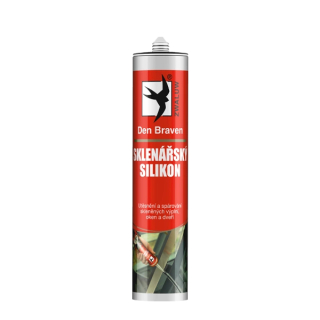 DEN BRAVEN sklenársky silikón transparent 280ml - lepenie sklenených konštrukcií